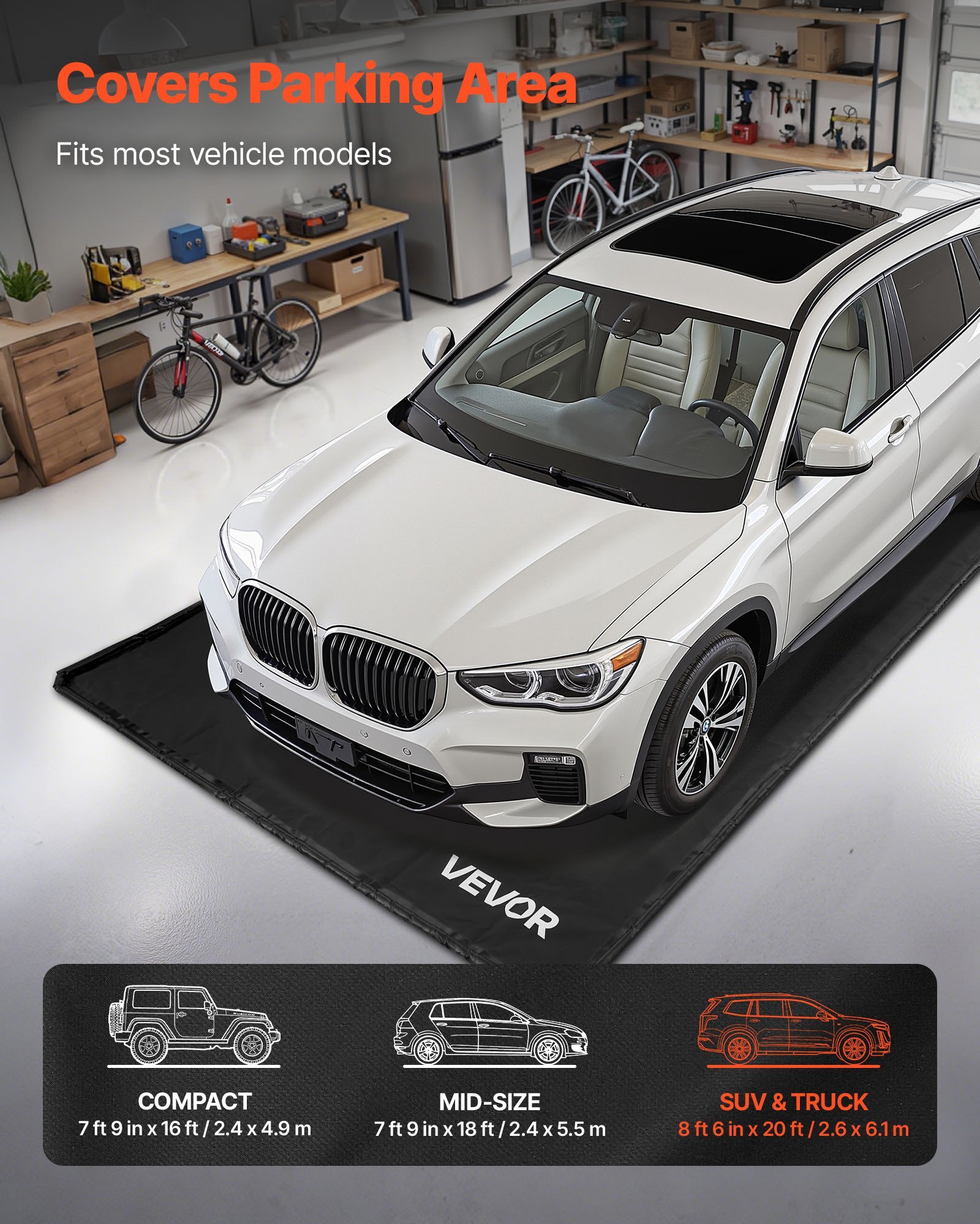 Catching Mat PVC Garage Floor Mat Slip-resistant -26x61x 003 M- With Pull-out Brush Durable Waterproof Catching Protection Floor Protection Against Snow Rain Sludge - Image 2